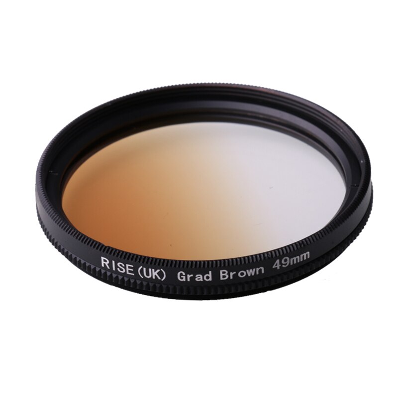 Camera Filters Gradual 49 mm Color Filters for brown Orange Pink Red Yellow Grey Blue Green Purple For DSLR Camera: Gradual  brown