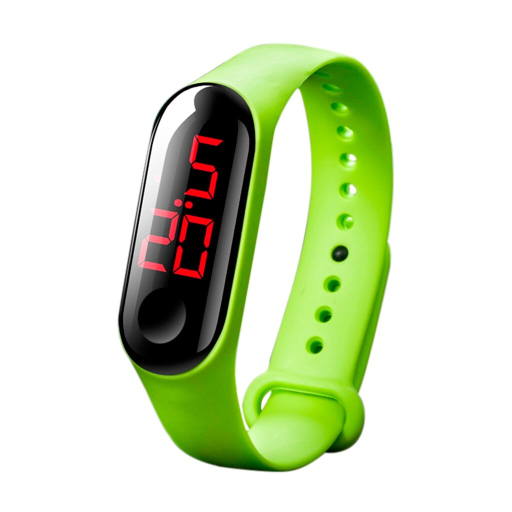 Men Women Sport Watch Digital LED Pedometer Run Step Walking Distance Calorie Counter Watch Bracelet Waterproof Watches: Green