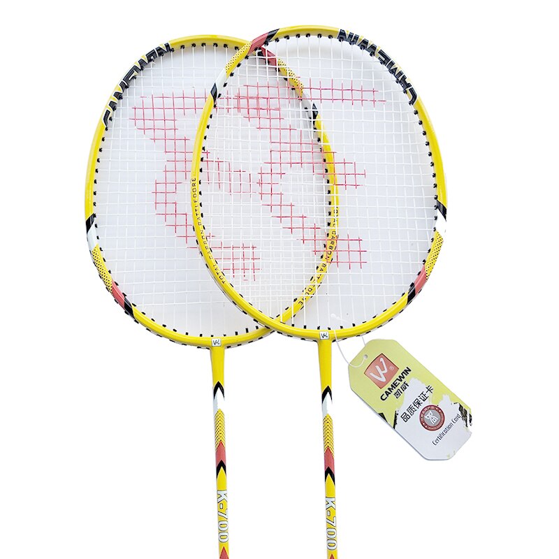 1 Pair Carbon Badminton Racquet CAMEWIN Brand Badminton Racket With Bag Yellow Black Red Grey