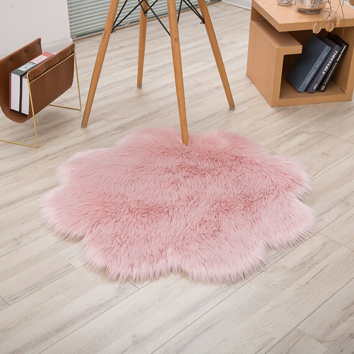Blume bilden Flauschige Teppiche Anti-Schleudern zottelig Bereich Teppich Esszimmer Teppich Weichen Boden matt Hause Schlafzimmer: 30cm / hell Rosa