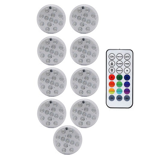 13 Led Rgb Submersible Licht Rf Afstandsbediening 16 Kleuren Onderwater Verlichting Zwembad Decoratieve Verlichting Met Magneet & Zuig cup