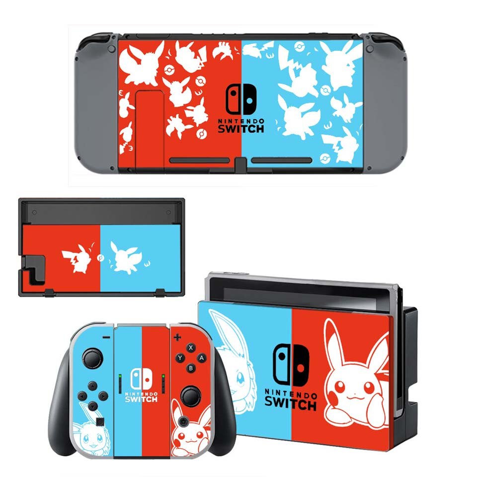 Nintend Switch Console + Vreugde-Con Controller Vinyl Skin Sticker Set voor Pokemom Beschermende Skins voor NS Schakelaar