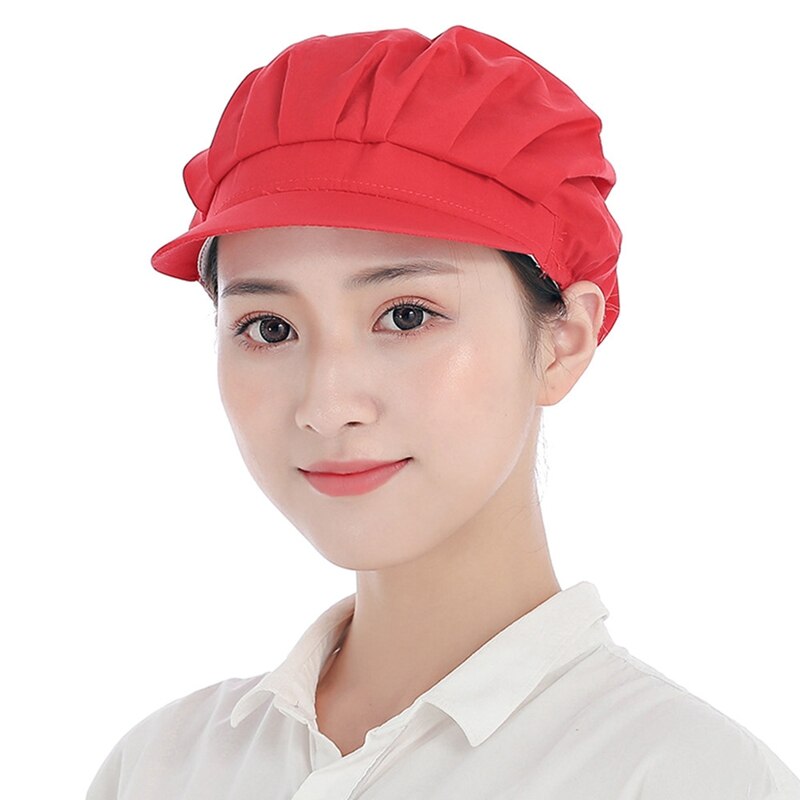 Unisex Chef Hat Elastic Chef Cap Kitchen Baking Cooking Hat For Men Women: HT5416RD