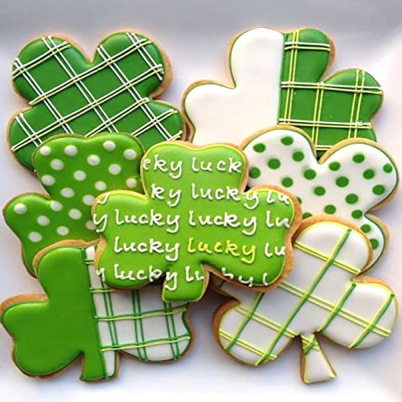 Stainless Steel Four Leaf Clover Shamrock Cookie Cutter St. Patrick&#39;s Day Biscuit Bread Molds Cookie Tools Bakeware Kitchen