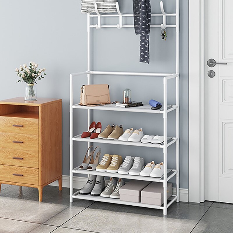 Multi-laye Coat Rack Shoe Cabinets Floor Hanger Storage Wardrobe Clothing Drying Racks Shoe Rack Furniture Purse Stand Hat Rack
