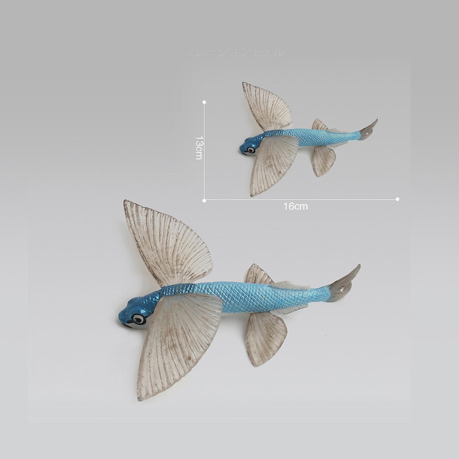 Simulation Flying fish Sailfish Shark Whale Turtle Dolphin Ocean Animal Model figure Figurine home decoration accessories decor