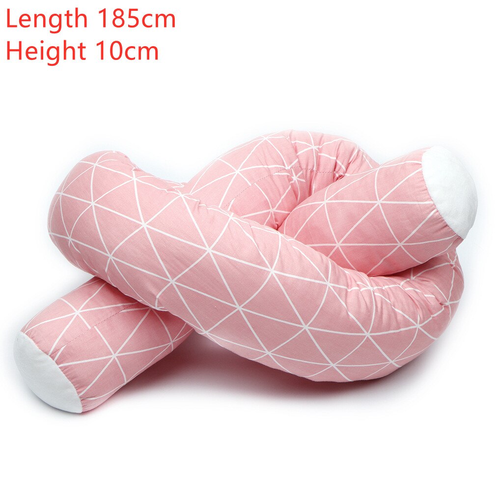 Pasgeboren Baby Bed Wieg Bumper Lange Kussen Voor Peuter Slapen Kussen Cot Hek Kinderkamer Beddengoed Protector: grijs