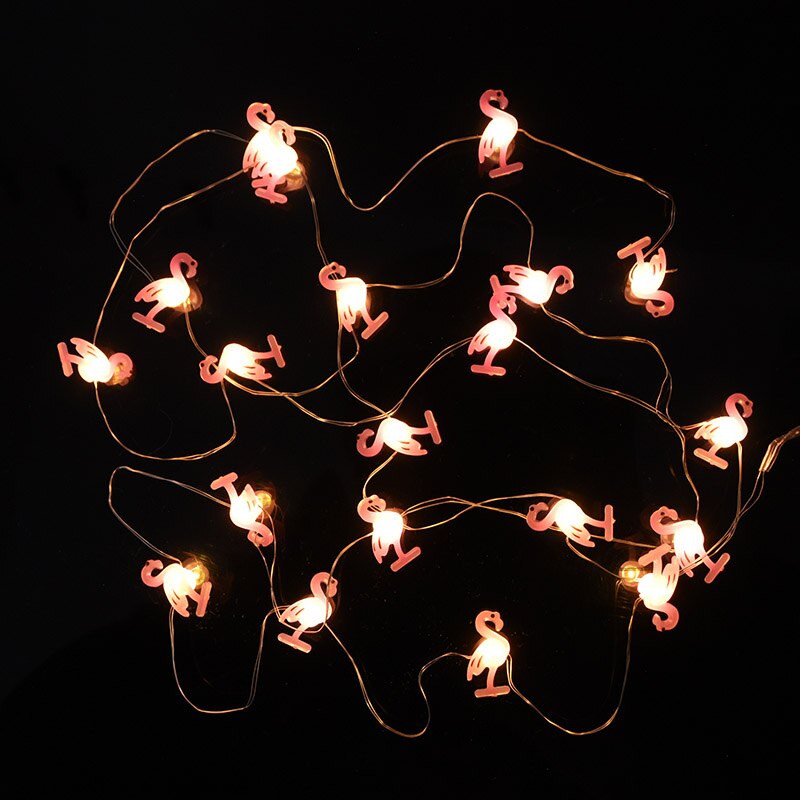 20LED 2M Flamingo String Lights Pineapple Pizza Unicorn Shape Lights Hawaii Wedding Birthday Party Baby Shower Bedroom Decor: A01