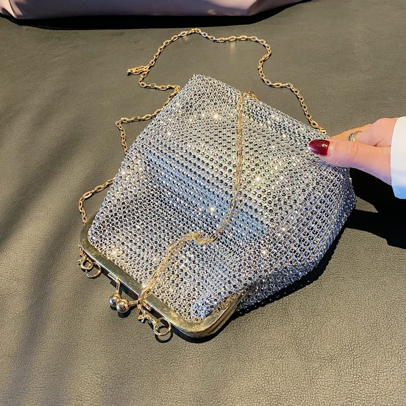 Saco de diamante brilhante 2019 verão moda nova alta qualidade designer bolsa feminina corrente ombro saco do mensageiro festa bolsos mujer