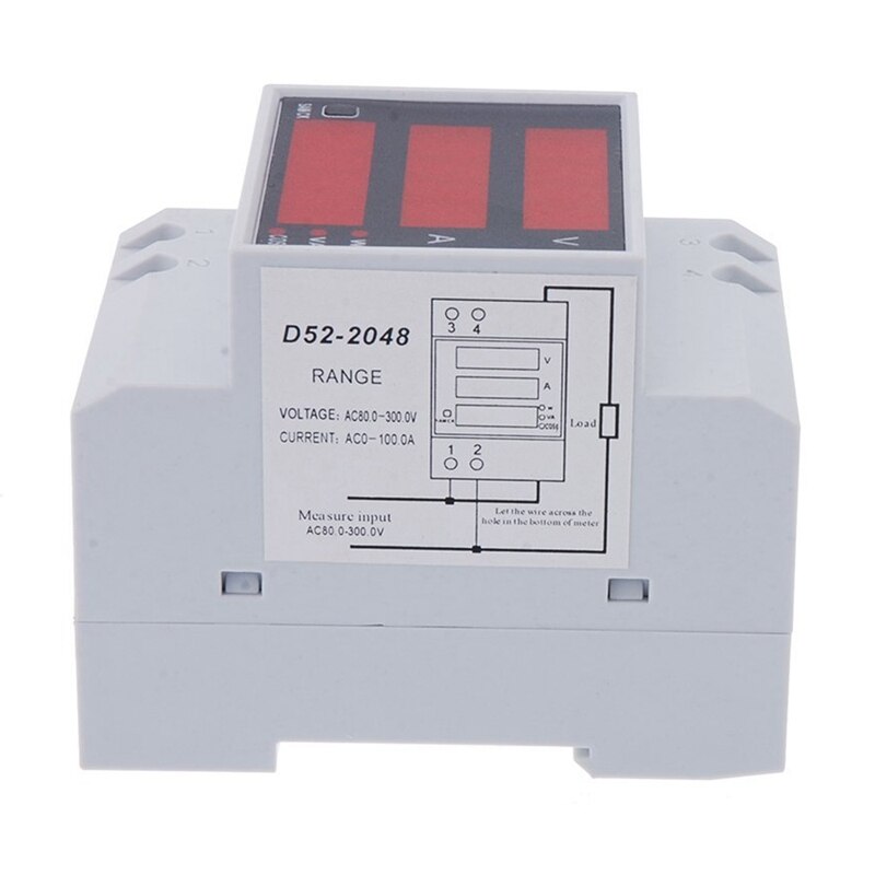 Multi-Functionele Digitale Huidige Din Rail Voedingsspanning Display Voltmeter Ampèremeter Meter Wit