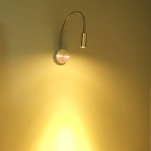 Zilver Flexibele Slang LED Moderne Wandlamp 3 w Flexibele Arm Light Lamp Bedside Leeslamp Studie Schilderen Muur Verlichting