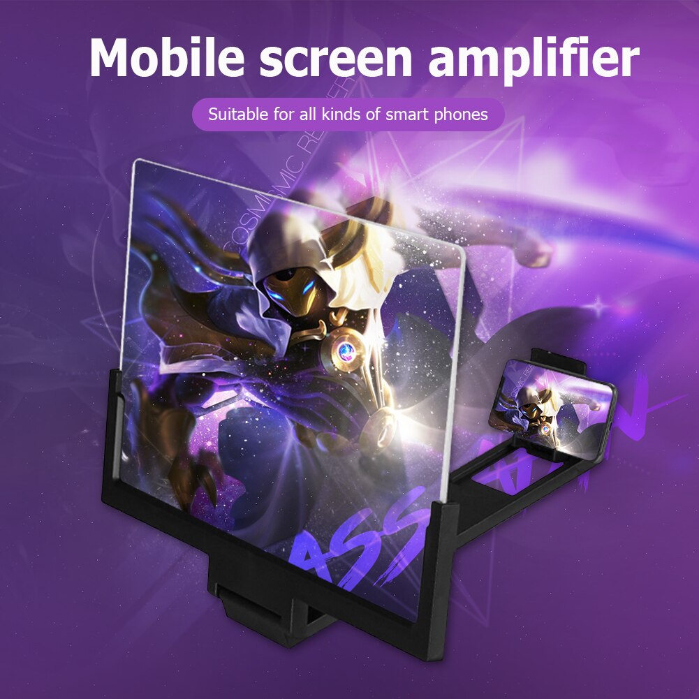 14 inch Mobile Phone HD Screen Amplifier Stereoscopic Magnifying Durable Glass Foldable Phone Bracket Tablet Holder