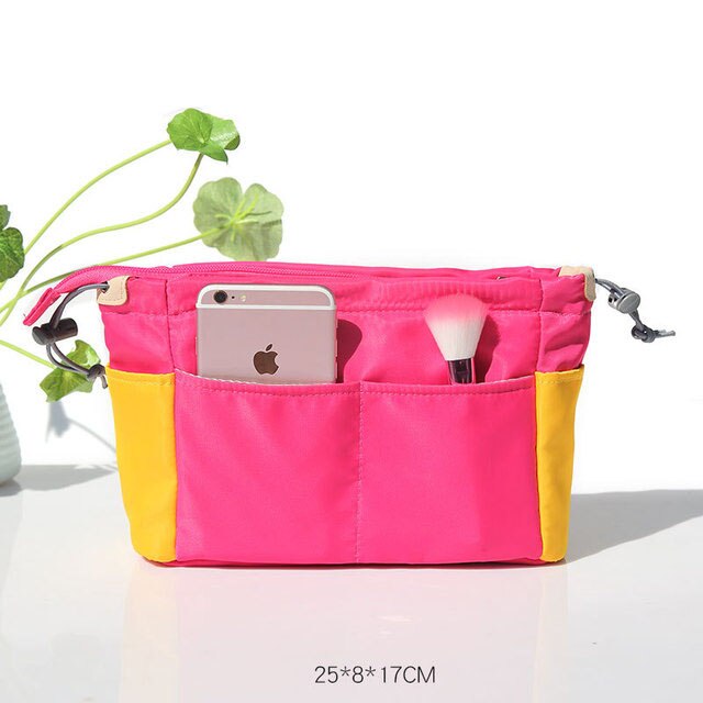 Organisateur Insert sac femmes Nylon voyage Insert organisateur sac à main Liner dame maquillage cosmétique sac pas cher femmes fourre-tout: 3