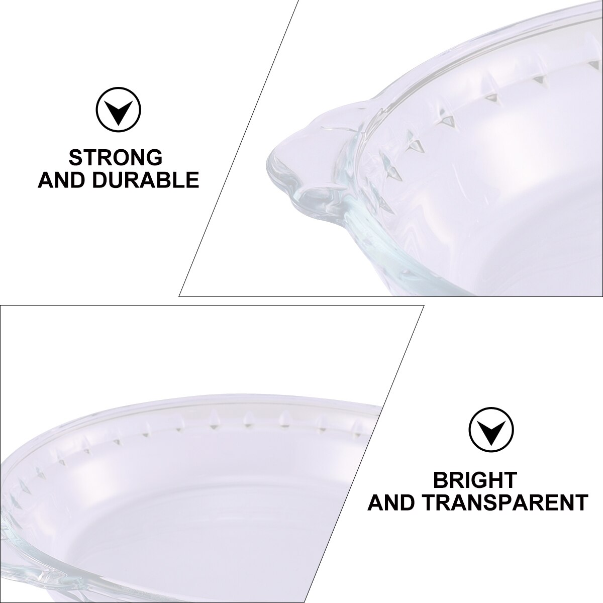 1 Pc Pie Pan Glass Pie Plate Heat-resistant Transparent Pie Dish Glass Bakeware for Household Kitchen