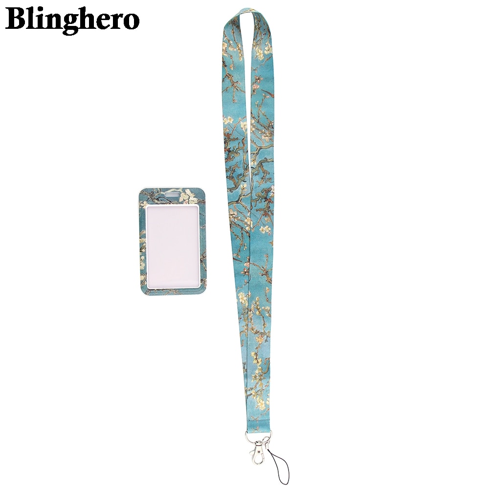 CB101 Mode Bloemen Lanyard Credit Card Id Houder Tas Student Vrouwen Bank Bus Visitekaartje Cover Badge