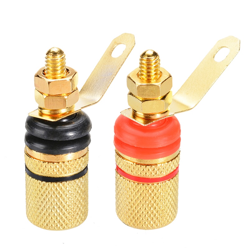 8 stuks versterker luidspreker klemmenbord connector vergulde aansluitpaal voor 4mm bananenstekker jack connectoren