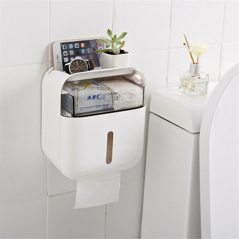 Wall Mounted Toilet Paper Roll Holder Bathroom Tissue Box Dispenser Waterproof