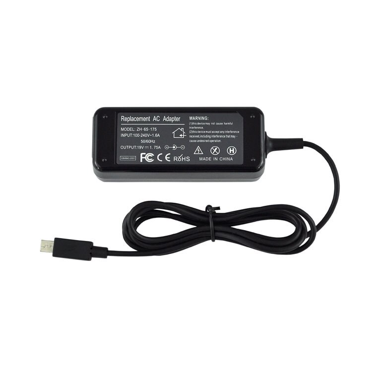 19v 1,75 a laptop power adapter cable charger for 33w eeebook  x205t x205ta