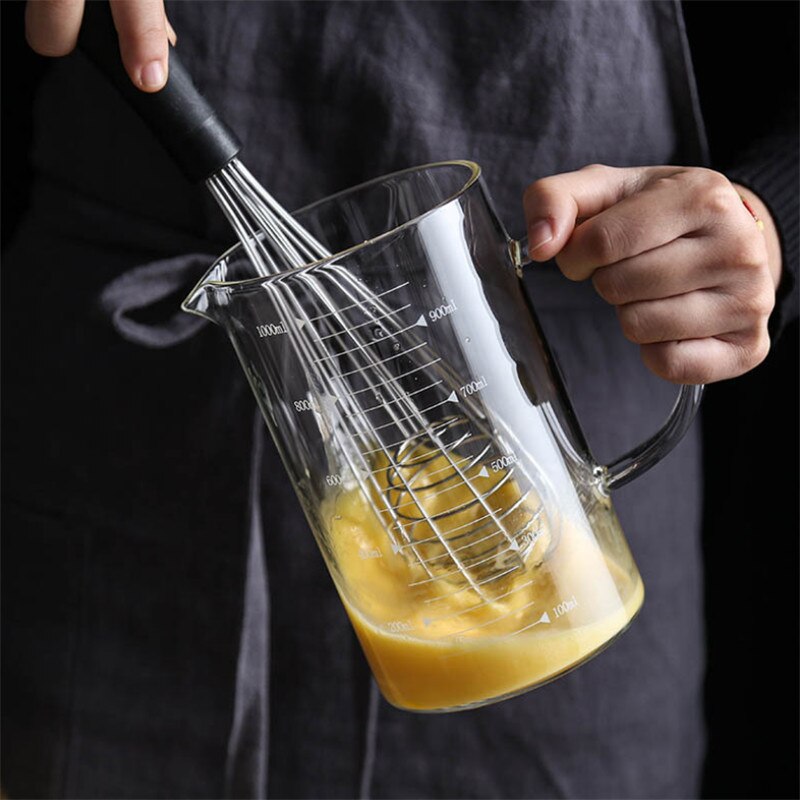High Borosilicate Glass Measuring Cup Heat Resistant Measuring Glass Jug with Scale Milk Coffee Breakfast Cup Drinkware