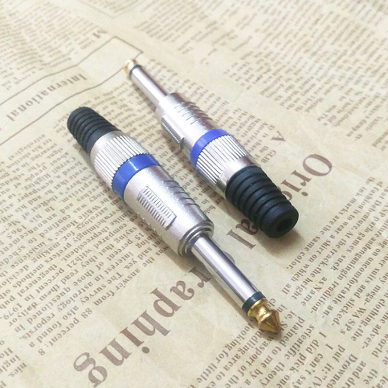 2 st 6.35mm kontakter ljudkontakt jack 6.5 förstärkare mikrofon kontakt 1/4 &quot; hankontakt till rca-honkontakt