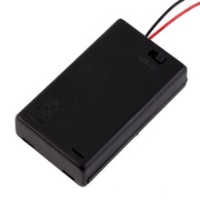 3 x AAA Battery Storage Cover Box Plastic Case Holder with ON/OFF Switch & Wire Leads for 3 pcs AAA Batteries Black