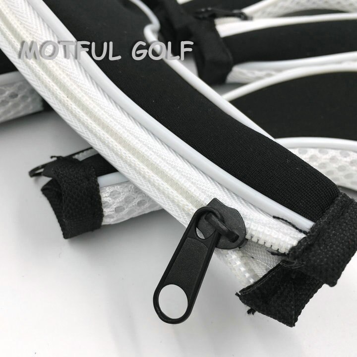 Zipper Golf Iron Headcover irons set Head Cover with zip 10pcs/set White color number printed