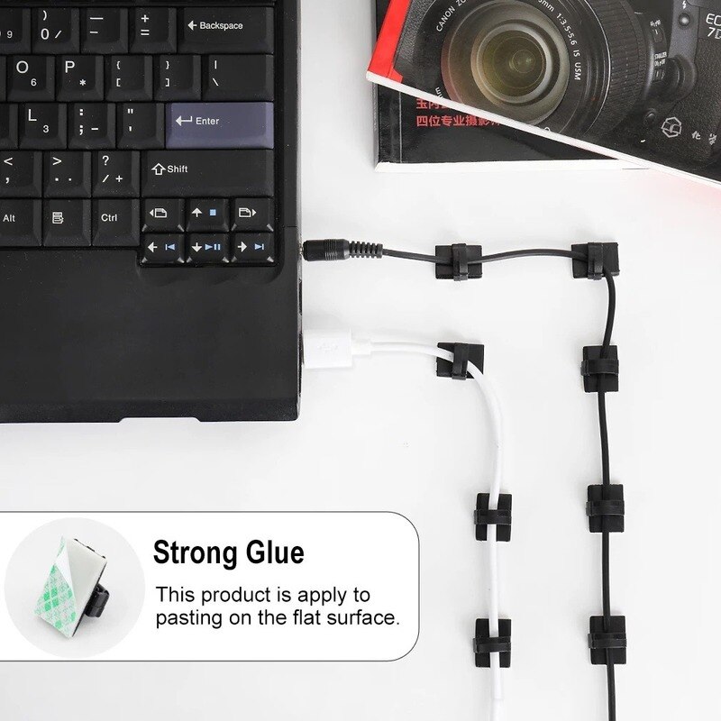 100/60/30/10Pcs Adhesive Car Cable Clips Cable Winder Wire Tie Fixer Holder Cord organisator Management Bureau Kabelbinder Klemmen