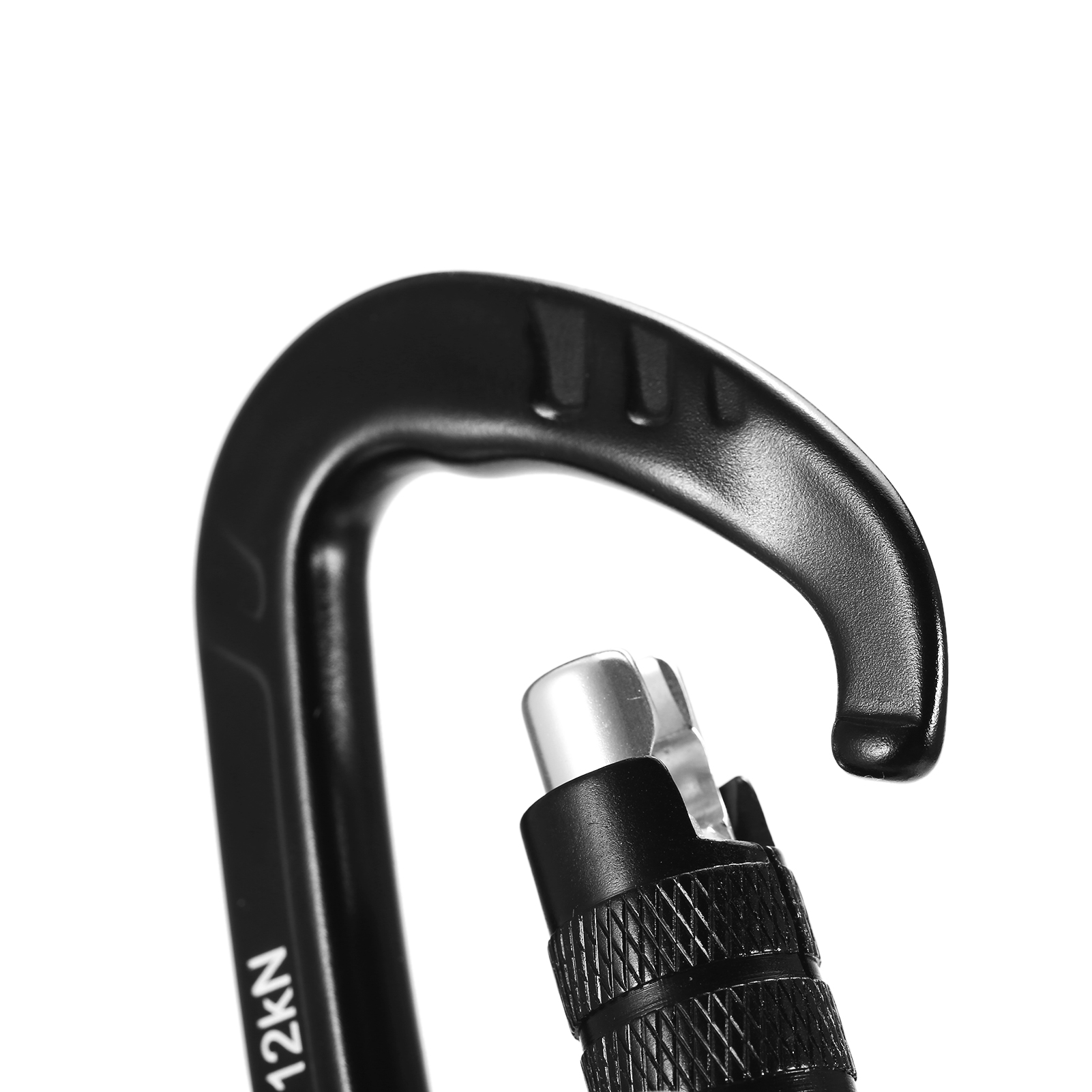 2PCS 12KN Carabiner Clips Mountaineering Caving Rock Climbing Carabiner D Shaped Safety Master Screw Lock Buckle Escalade