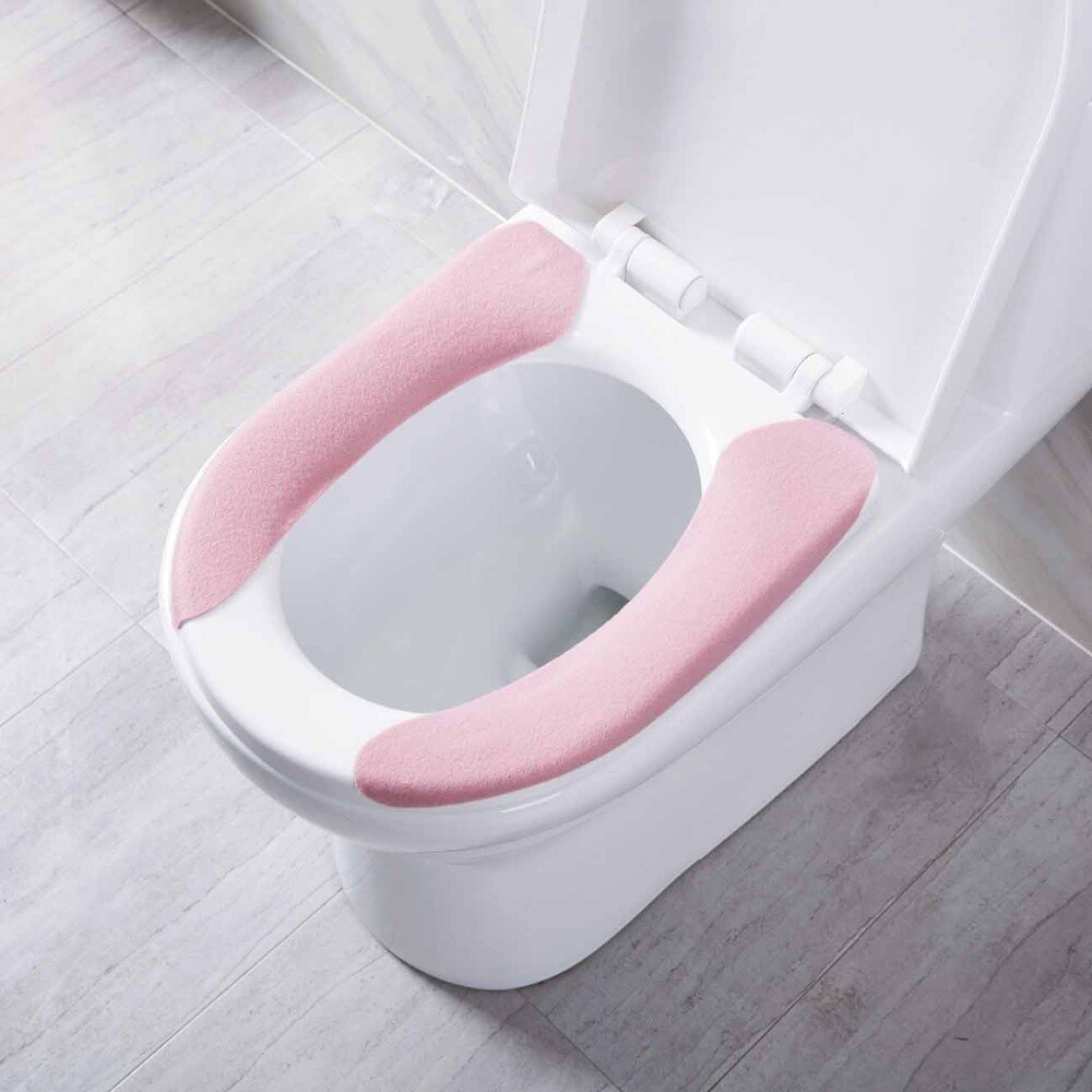 2PCS Cuttable Toilet Seat Stickers Toilet Mat Portable Washable Bathroom Accessories Paste-Type Toilet Seat Cover