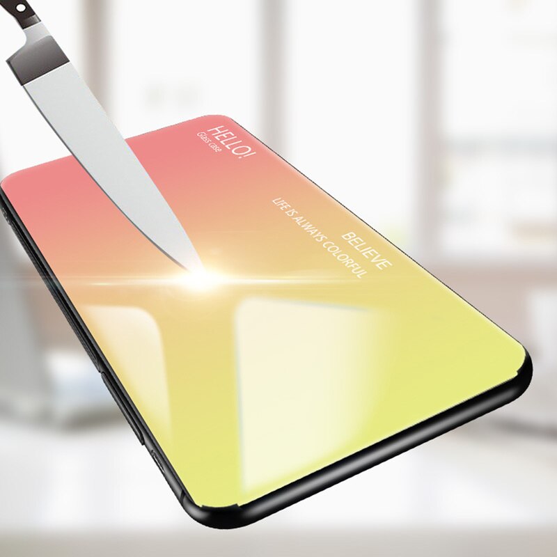 Gradienten Gehärtetem Glas fallen Für Xiao mi rot mi Hinweis 7 5 6 Profi Pocophone F1 mi 8 mi A2 lite 6X 5X A1 mi 9 SE Abdeckung Schutzhülle Fundas