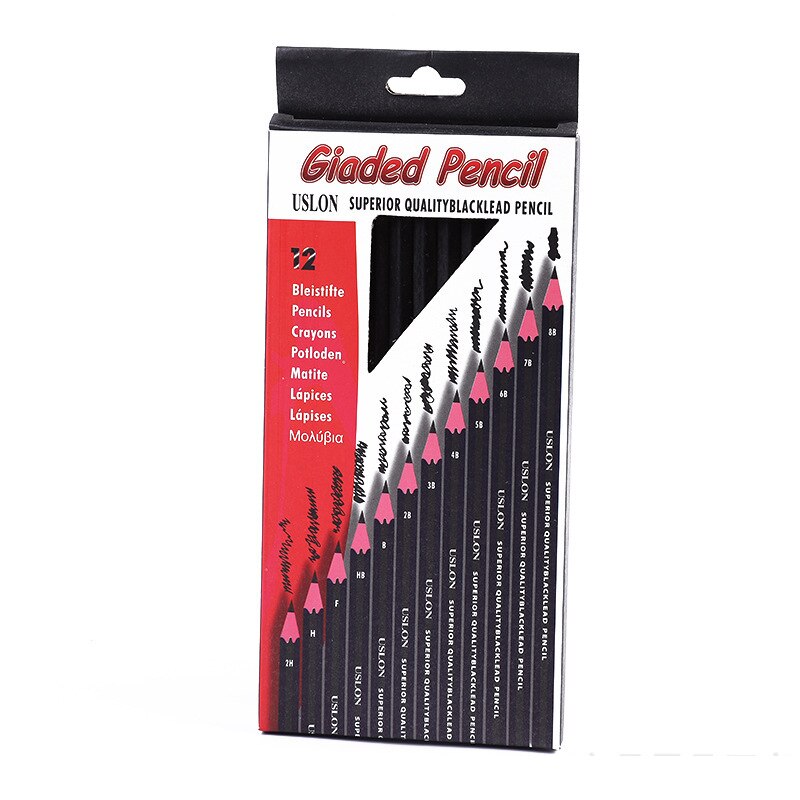 12 PCS/LOT Drawing Pencils Set 2H-8B Graphite Pencils Wooden Lead Pencils Set for Writing School Art Supplies Stationery