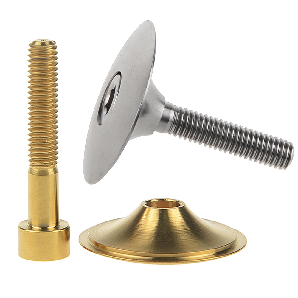 Wanyifa 1 1/8" Titanium Ti Headset Top Cap with M6x35mm Bolt