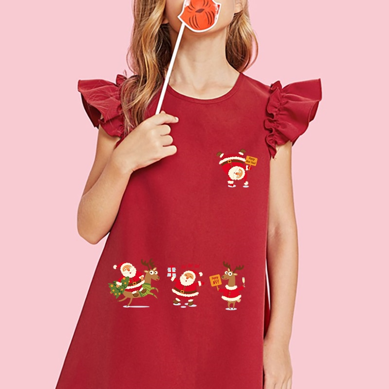 Nowe świąteczne naszywki na ubrania zestaw na ubrania Diy zmywalne nietoksyczne nietoksyczne naklejki plastry transferu ciepła święty mikołaj kij