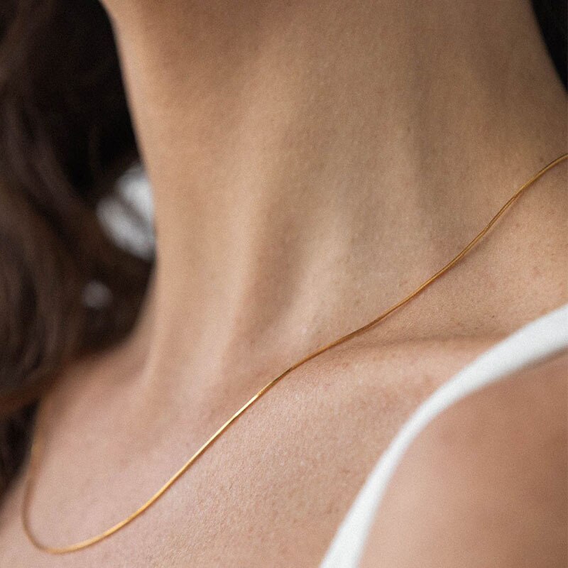 Eenvoudige Slanke Snake Chain Kettingen Voor Vrouwen Trendy Bruiloft Dagelijks Minimalistische Mode-sieraden Elegante Choker Kettingen