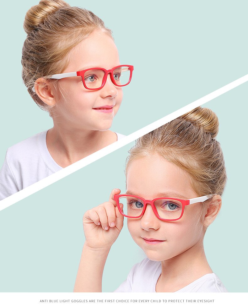 Gafas a prueba de luz azul para niños, gafas para tablet, gafas con silicona, Marco suave, gafas de ordenador unisex para niños