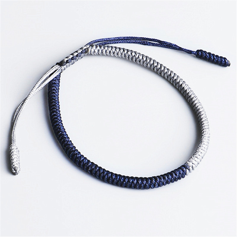 Handgefertigtes Knoten-Seil-Armbinde, tibetisch-buddhistischer Glücksbringer, tibetische Armbänder und Armreifen für Frauen und Männer,: Hellgelb Farbe