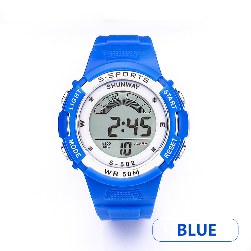 Uthai CE02 Kids Kinderen Horloge Elektronische Quartz Horloge Voor Jongen Meisje 50M Waterdicht Student Sport Horloges Kleurrijke Reloj: BK45-blue