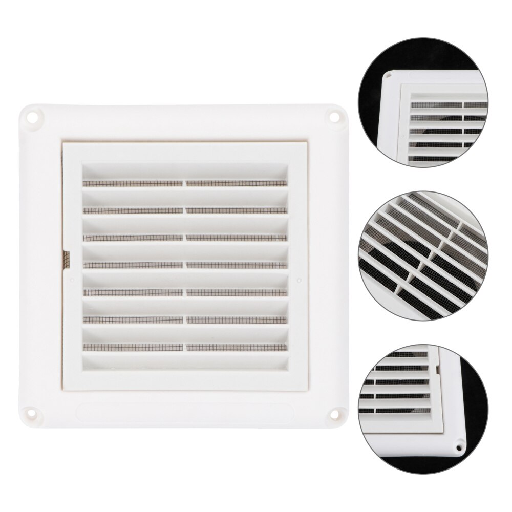 1PC Air Vent Ventilation Grill Cover Wall Ceiling Mounted Vent Built-in Fly Screen Mesh for Bathroom Office Home (White, 100mm)