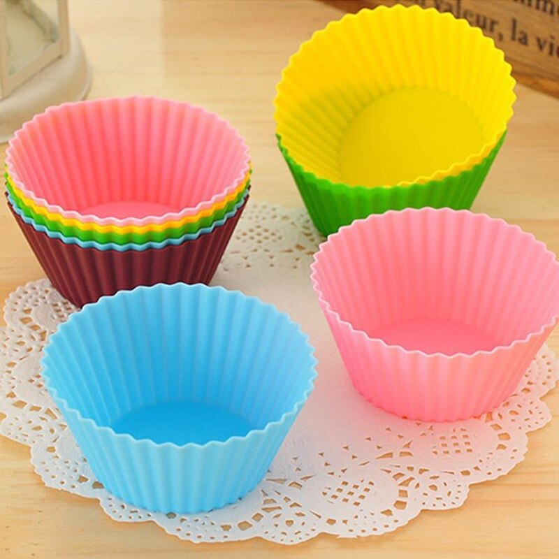 3 st silikon cupcake liners tårtform muffins fodral muti rund form cup cake verktyg bakform bakverk form olika former