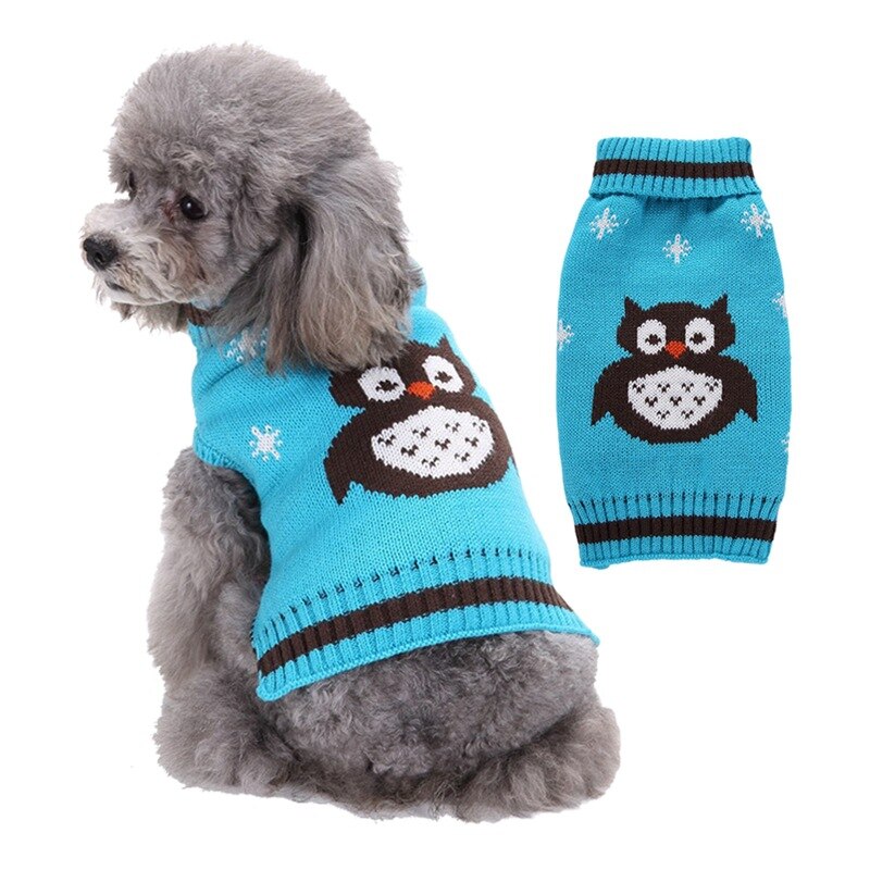 Belle chien vêtements chien pull hiver chien vêtements chiot vêtements petits et moyens chiens Halloween chien vêtements: blue / L