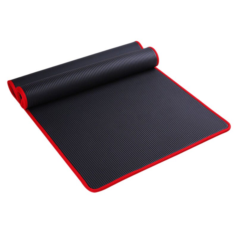 10Mm Thick Non-Slip Yoga Mat Nbr Fitness Pilates Mat Anti-Tearing Edge Beginner Yoga Mat 72x24Inch - Black: Default Title