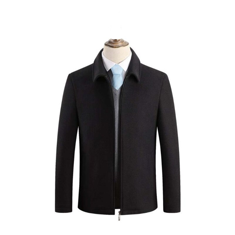 PRIJOUHE Men's Quilted Wool Overcoat - Hooded Long Trench With Anti-Theft Pockets