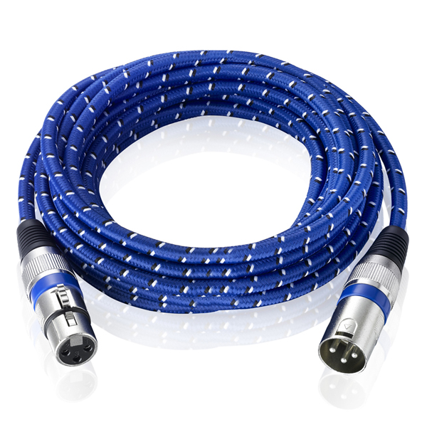 Bochara nylon flettet xlr-kabel hann til hunn m /f 3 pinner jack skjøtekabel til mikrofonmikser 1m 1.8m 3m 5m 10m 15m 20m: 180cm 6ft