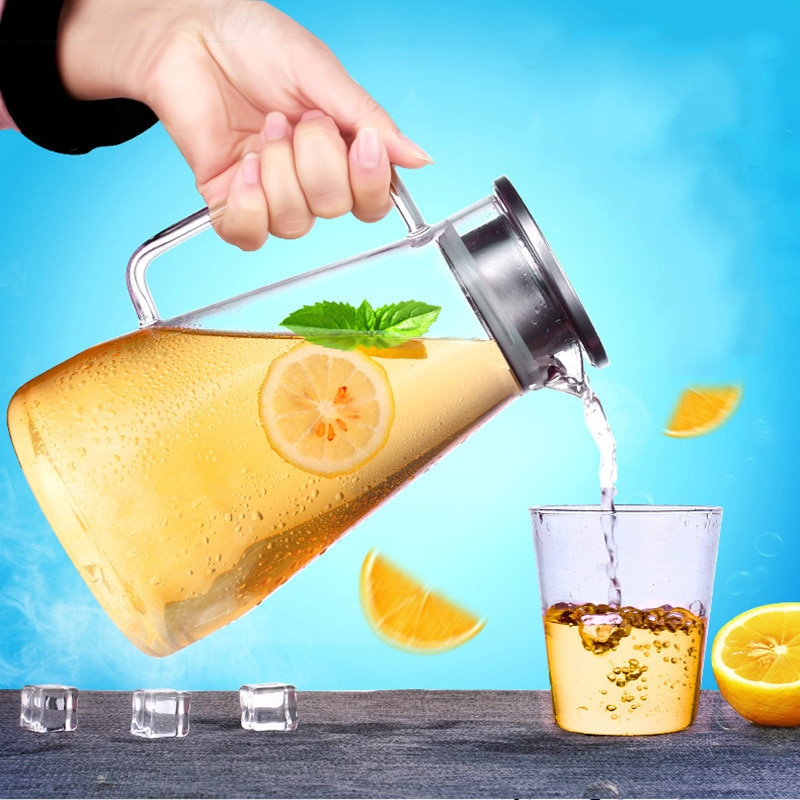 Dispensador De Agua con jarra De vidrio De borosilicato para Limón, jarra, filtros De Agua, decantador, novedad