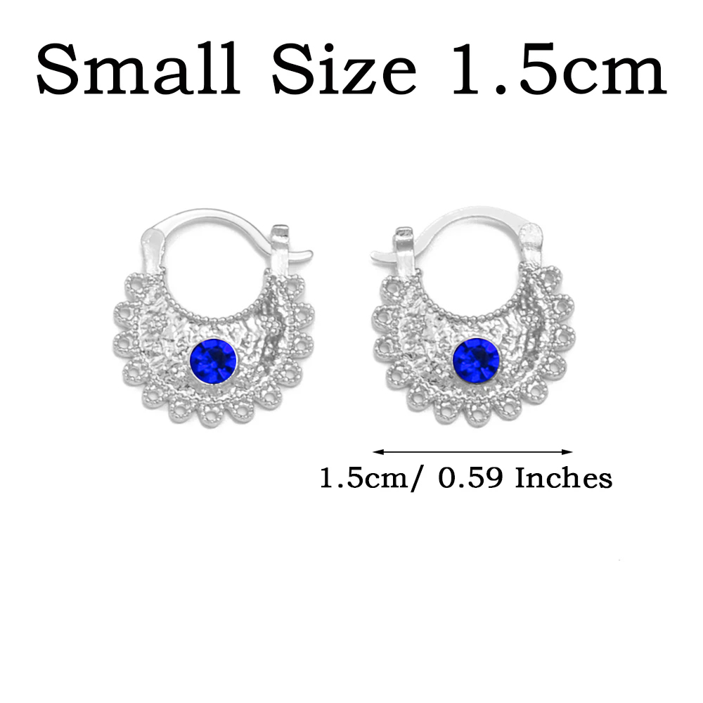 Anniyo 2.2CM/1.5CM Piccoli orecchini con strass Etiope eritrea Gioielli africani Donne Ragazze # 160916: Pistola nera placcata