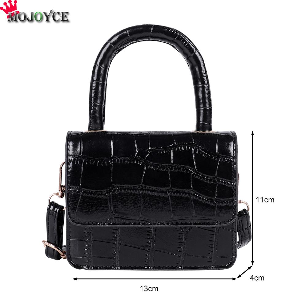 Frauen Reine Farbe Klappe Leder Mini Schulter Handtaschen Dame Stein aufbringen lässig Reine Farbe Klappe Tote Bote Taschen