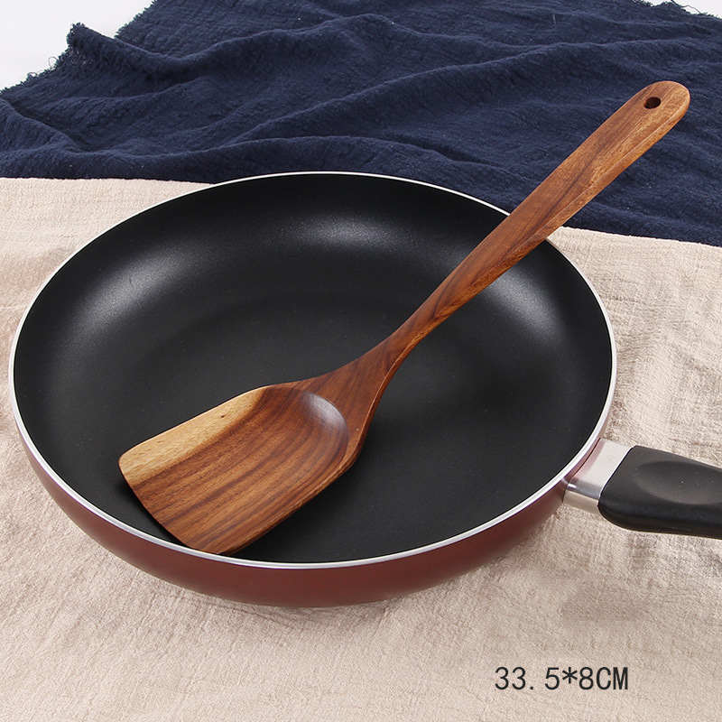 Vacclo træske lang håndtag køkkenredskaber non-stick pan spatel stor suppe ske resuable bordservice leverer: Spatel