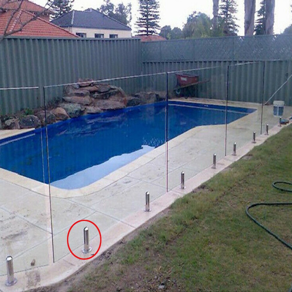 Trapper gulvstand badeværelse balkon glas klemme hegn gelænder rustfrit stål beslag balustrade runde hjem pool tappe: 01
