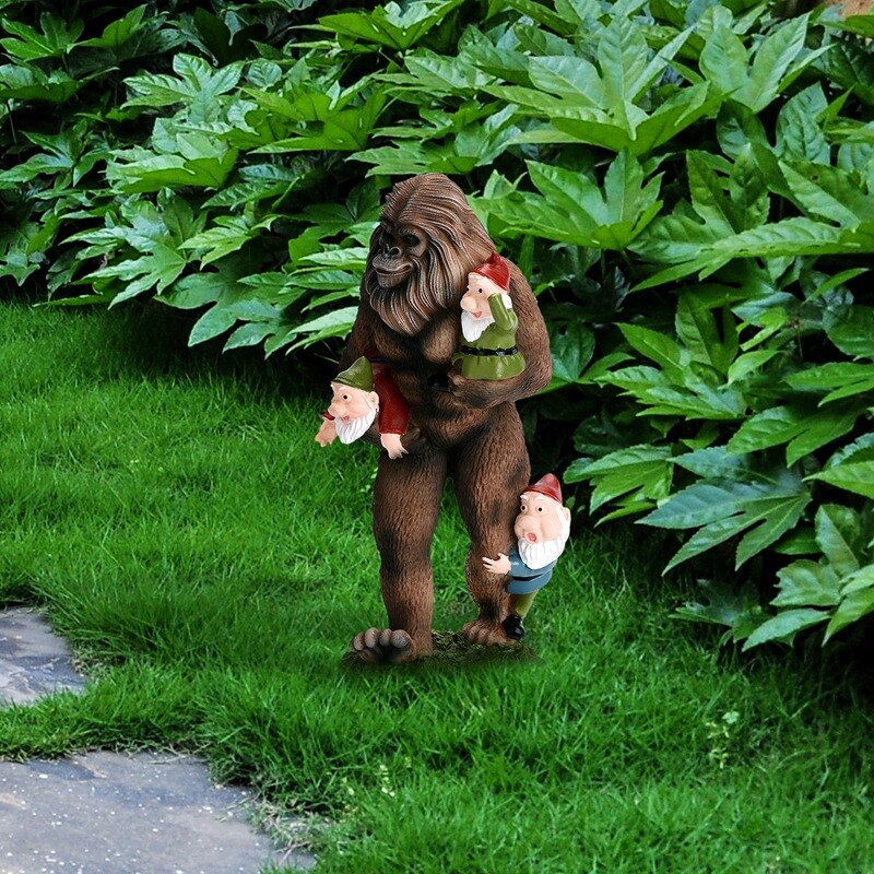 Gorilla Gnomes Bigfoot Garten Statue, 8 Zoll Outdoor Statuen, Lustige Garten Decor Rasen Terrasse Kunst Skulptur