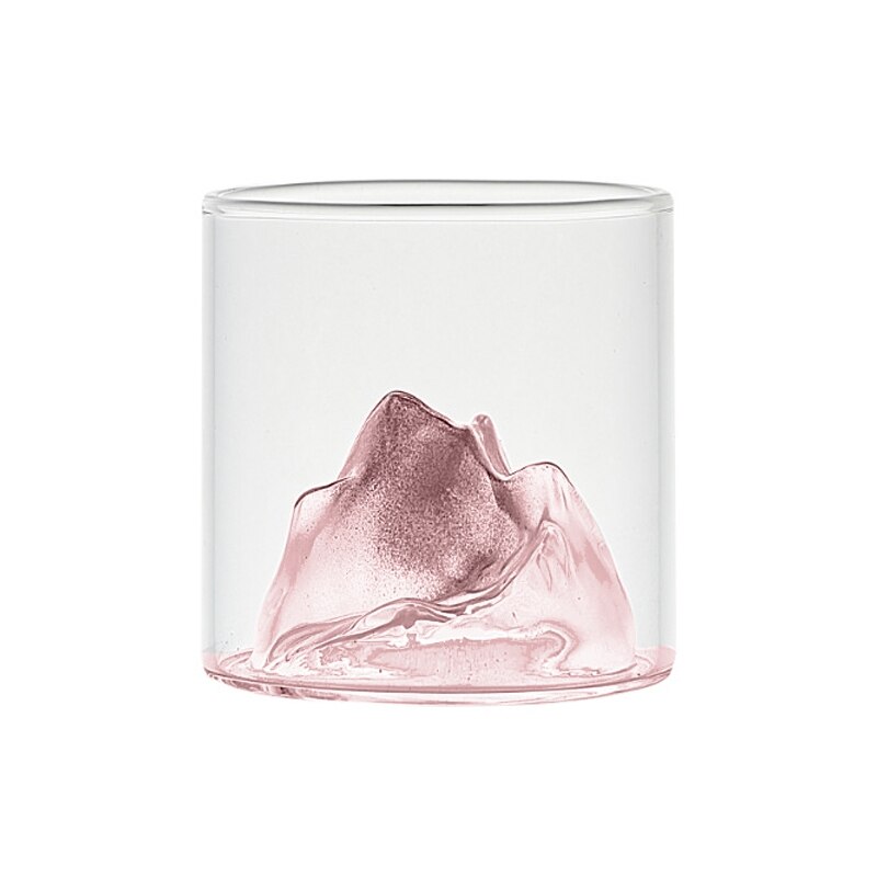 Vaso de cristal japonés 3D para Whisky de montaña, vaso de Whisky antiguo, Whisky Rock, vaso de Vodka, vaso de vino: Pink